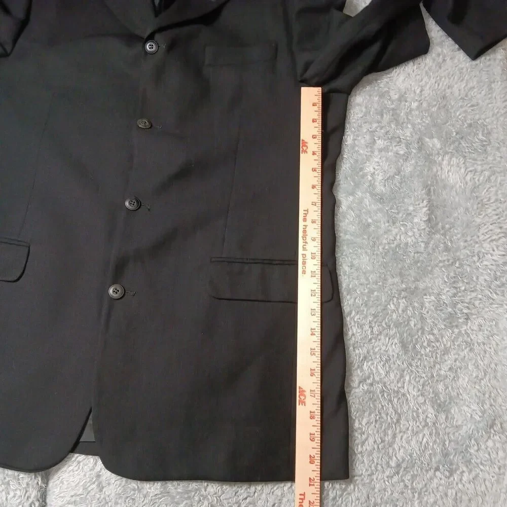 Bachrach Made‎ in Italy Men's Black Sport Coat Blazer Jacket 4 Button Mens Sz 44